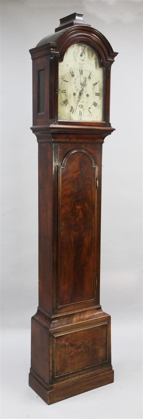 Holmes of London. A George III mahogany eight day longcase clock, 7ft